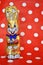 Retro chocolate easter rabbit with polka dots