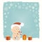 Retro Christmas card with baby Santa