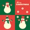 Retro christmas card three snowmen