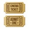 Retro cinema ticket.