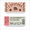 Retro cinema tickets or event. Shape with texture effect and vintage text. Admit one movie ticket. Vector 3D
