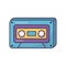 Retro classic cassette music icon on white background