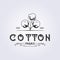 retro classic cotton farm logo vector illustration design