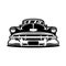Retro classic hot rod car vector image illustration front view isolated