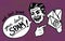 Retro clipart: Spam Excited spammer man gaily reminds you about the junk mail jamming your inbox