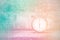 Retro clock time at 6 o `clock with vintage gradient color pastel