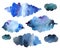 Retro clouds and rain in the sky illustration blue scandinavian style background Retro clouds and rain in the sky illustration