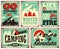 Retro collection of winter vacation signs