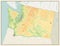 Retro color map of Washington. No text.