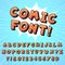 Retro comic book font. Super hero comics letters, vintage cartoon heroes fonts and pop art comics alphabet vector