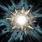 Retro Comic Book Style Supernova Explosion On Black Background