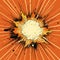 Retro Comic Book Style Supernova Explosion On Orange Background