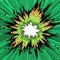 Retro Comic Burst On Green Background: Explosive Pigmentation Manga Art