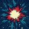 Retro Comic Explosion Background In Red And Blue