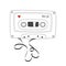 Retro compact tape cassette. Vintage audio cassette tape in doodle style isolated on a white background. Vector black