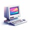 Retro Computer Desktop Icon Art With Realistic Impressionistic Colors