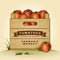 Retro crate of tomatoes