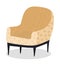 Retro cream colored armchair. Living room furniture design concept modern home interior element