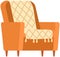 Retro cream colored armchair. Living room furniture design concept modern home interior element