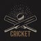 Retro cricket club emblem design.