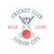 Retro cricket club emblem design.