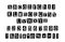 Retro criminal anonymous maniac alphabet letters black and white color. Blackmail notes cut from magazine.