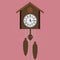 Retro cuckoo clock. Vintage style with texture