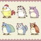 Retro cute animals set