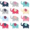 Retro Cute Elephant pattern