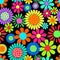 Retro Daisy Blossom Flower Power Pattern