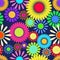 Retro Daisy Flower Sixties Surface Pattern