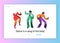 Retro Dancer Character Dance Landing Page. Man and Woman Dancing on Music Party, Nightlife Concept for Website