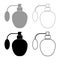 Retro deodorant Perfume bottle with atomizer or spray pump icon outline set black grey color vector illustration flat style image