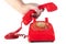 Retro dial style red house telephone