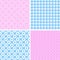 Retro different soft seamless patterns.