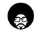 Retro Disco man 70s hairstyle. Vector black silhouette portrait man with retro sunglasses