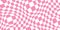 Retro distorted checkerboard background. Pink trippy psychedelic checkered wallpaper. Wavy groovy chessboard surface