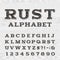 Retro distressed alphabet vector font.