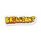 retro distressed sticker of a brilliant cartoon word