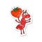 retro distressed sticker of a cartoon ant carrying food