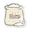 retro distressed sticker of a cartoon bag of flour