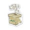 retro distressed sticker of a cartoon ballot box