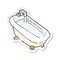 retro distressed sticker of a cartoon bath full of water