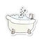 retro distressed sticker of a cartoon bath full of water