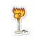 retro distressed sticker of a cartoon bunsen burner