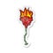 retro distressed sticker of a cartoon burning flower