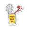 retro distressed sticker of a cartoon canned meat