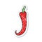 retro distressed sticker of a cartoon chilli pepper