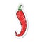 retro distressed sticker of a cartoon chilli pepper