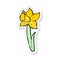 retro distressed sticker of a cartoon daffodil